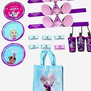 Chuck E. Cheese Party Supplies Lot | Cups, Plates, Hats, Tickets